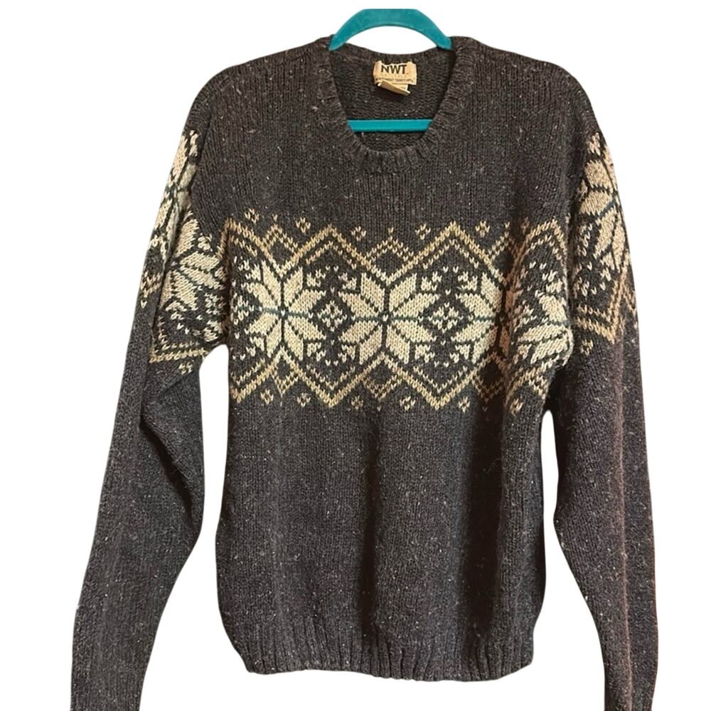 VTG. Northwest Territory Naturals Sweater Knitted Crew Neck Grandpa Mens L, EUC